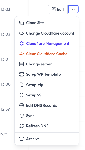 Domain actions