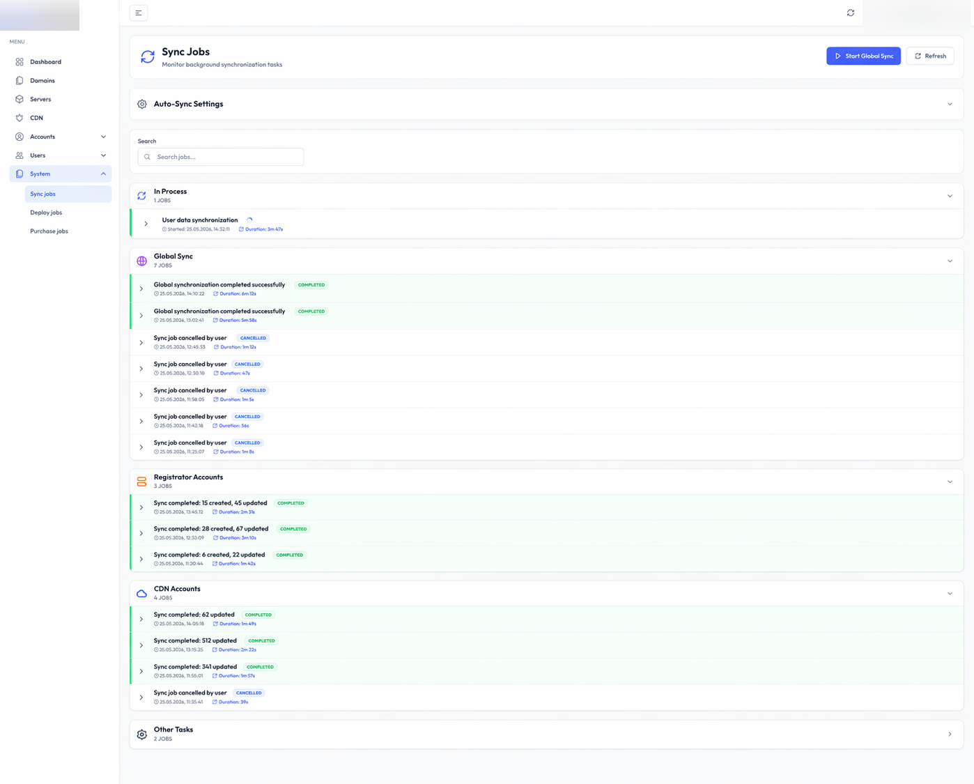 Sync jobs